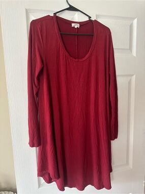Piko 1988 Red Long-Sleeve Swing Dress